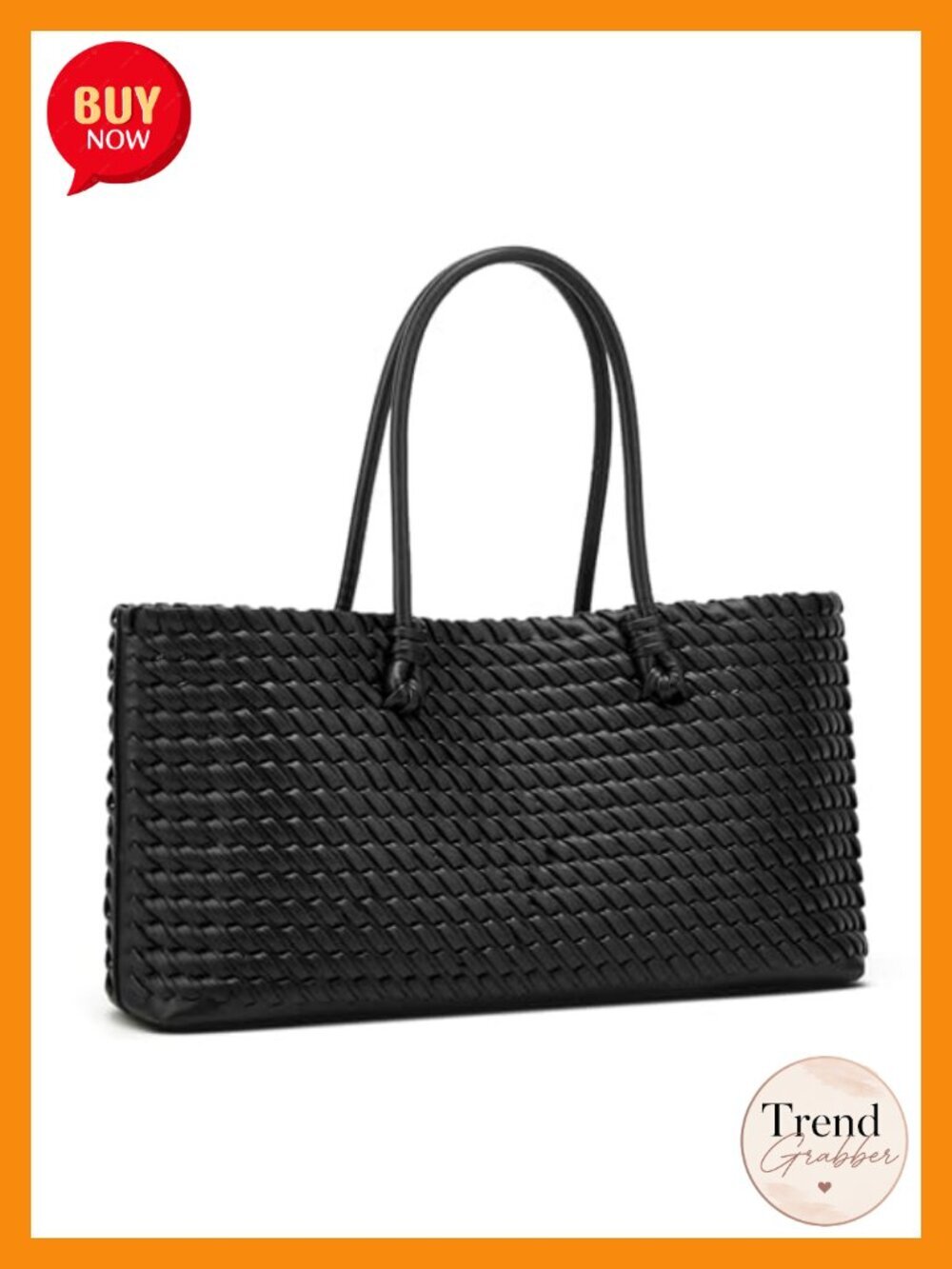 Vegan Leather Woven Tote Bag Shoulder Handbag for Work Travel Crossbody Purse